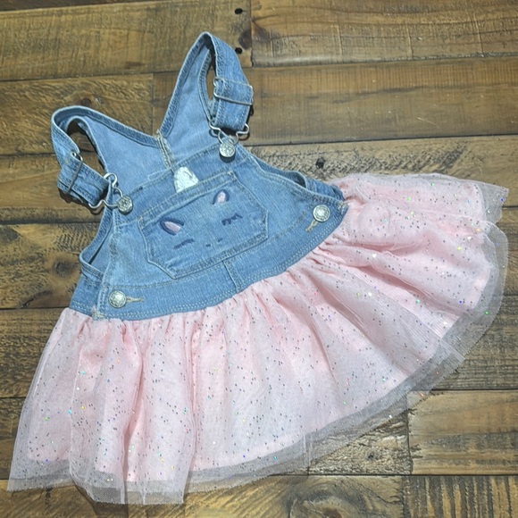 Oshkosh 12 month unicorn  overall dress - Picture 1 of 4